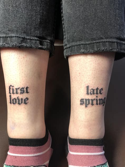 Be the first to share what you think! Got my shins tattooed today with the title of my favorite ...