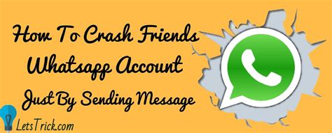 How to crash someone's whatsapp with a single click | best trick for whatsapp #whatsappcrash #crashwhatsapp #trickwhatsapp in this video we will see how you. Crash friend's whatsapp by just sending a message - LetsTrick