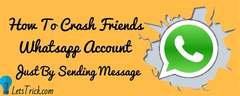 How to crash someone's whatsapp with a single click | best trick for whatsapp #whatsappcrash #crashwhatsapp #trickwhatsapp in this video we will see how you. Crash friend's whatsapp by just sending a message - LetsTrick