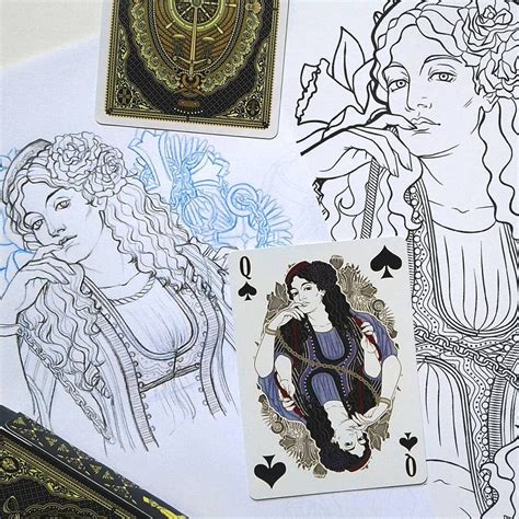 Queen of spades card drawing. #art #illustration #cardart #bookstagram #sketchbook # ...