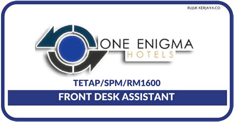 Jawatan kosong courtyard penang terkini untuk kekosongan front office supervisor. Jawatan Kosong Terkini One Enigma Hotel • Kerja Kosong ...