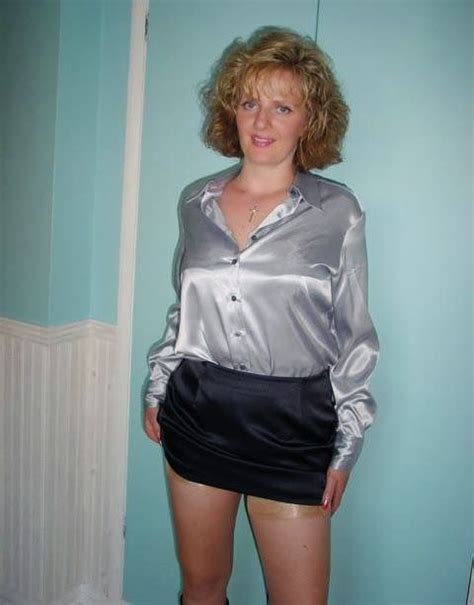 Style with the matching skirt to. Pin on satin blouse pics (amateur)