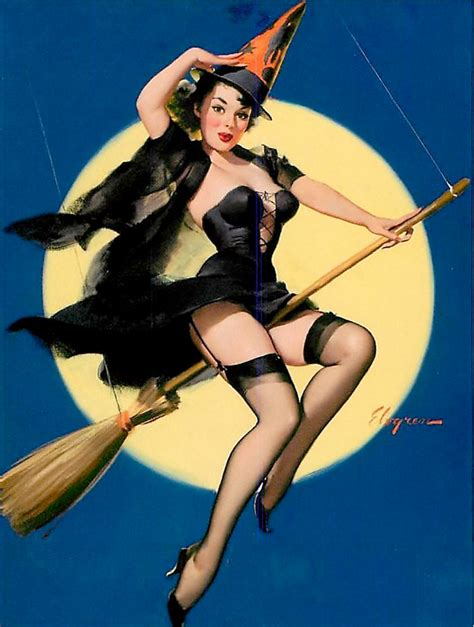 She also was involved in selling war her early pinup work was typical for the time, involving shots of her on the beach or in bathing suits. Vintage Halloween Pin-Ups - Color (14 Images) | Church of ...