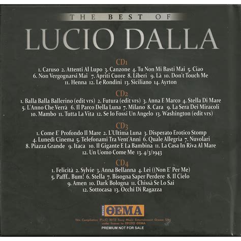 Leggendo questo profilo biografico puoi conoscere anche la filmografia, la bibliografia, la discografia, la data in cui è nato. The Best Of Lucio Dalla CD2 - Lucio Dalla mp3 buy, full ...