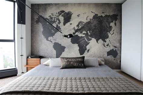Idee für die tapete im schlafzimmer: Wandgestaltung Weltkarte Motiv im Grunge Look | Kleines ...