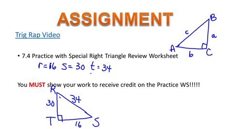 The right angle, or the #90^o# angle. Trigonometric Ratios In Right Triangles Worksheet | Free ...