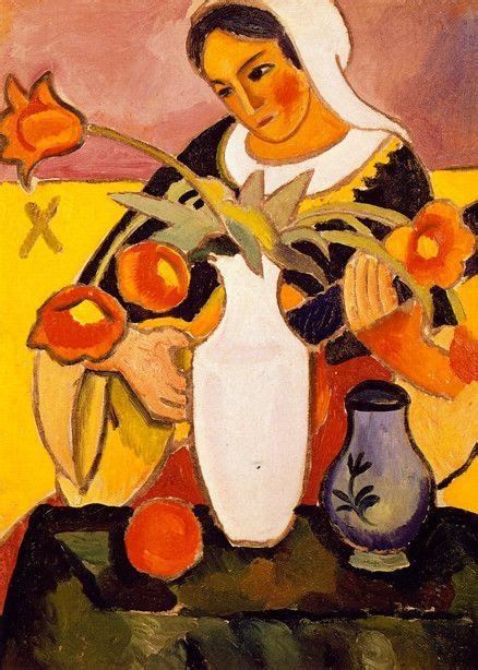 Four girls by august macke. Woman Playing the Lute by August Macke on Curiator - http ...