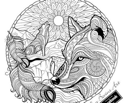 Wolf coloring page for adults. Mandala Wolf Drawing at GetDrawings | Free download