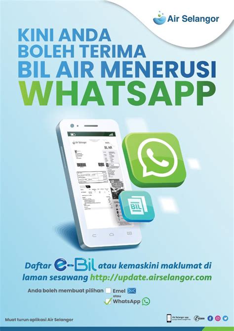 Making an online payment once your water service has been disconnected does not automatically schedule the reconnection of your water service. You Can Now Get Your Water Bill From Air Selangor Via WhatsApp