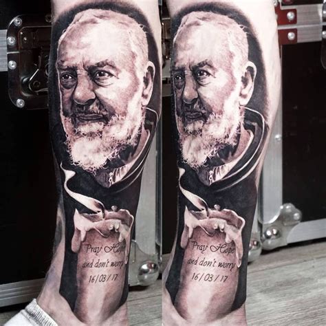 Best tattoo images for padre pio tattoos. Alo Loco Tattoo | Padre Pio | Black and grey realism half ...