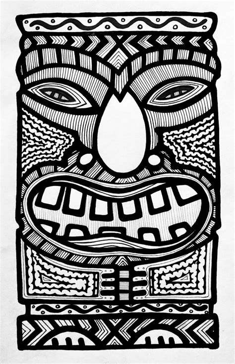 Tribal polynesian inspiration tattoo design. Tiki Tiki! (With images) | Tiki art, Tiki head, Tiki tattoo