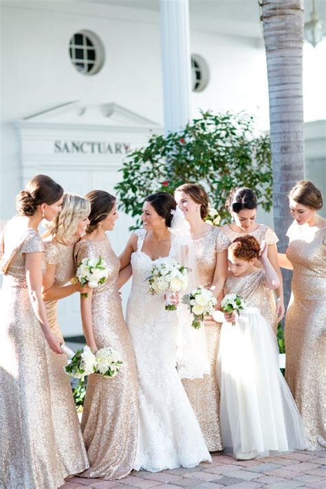 This was followed by a luxurious ballroom. Glamorous White and Gold Sparkly Florida Wedding | Sequin ...