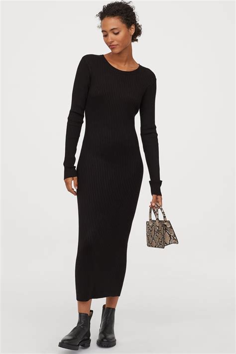 Poshmark makes shopping fun, affordable & easy! H&M Rib-Knit Dress | Kylie Jenner's Black Maxi Dress Is a Fall Staple, Hands Down | POPSUGAR ...