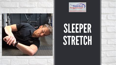 To perform the shoulder internal rotation sleeper stretch: Sleeper stretch - Hawkes Physiotherapy