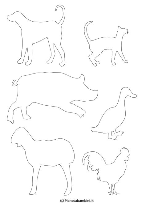 5 disegni di animali da colorare. Sagome di 90 Animali da Stampare, Colorare e Ritagliare | PianetaBambini.it