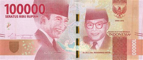 Jika sebelumnya ungu kemerahan, uang baru ini berwarna ungu kebiruan. Indonesia 100000 Rupiah 2016 Unc | Pn-160a-Indonesia