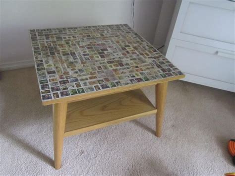 The following decoupage projects will inspire you to makeover your tables that have seen better days. Decoupage Postage stamp coffee table | Table, Decor, Furniture