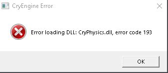 Error 7 (windows error 193). Error Loading DLL CryPhysic.dll error 193 : archeage