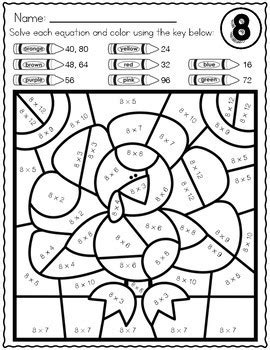 3rd grade thanksgiving math worksheets multiplication cycconteudo.co #145402. THANKSGIVING MATH | Multiplication Color by Number Worksheets by Kim Heuer
