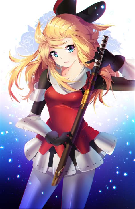 С 25 июля 2005 по 25 апреля 2006. long hair, Blonde, Blue eyes, Anime, Anime girls, Sword, Katana HD Wallpapers / Desktop and ...