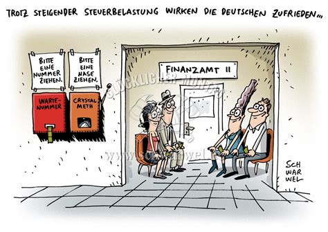 Finanzamt — tax office the 15 different tax offices ( finanzamt ) spread around hamburg are responsible for handling the city's taxes. - Schwarwel Karikatur