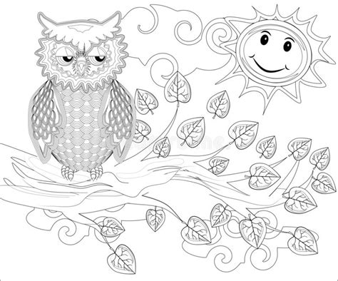 Find fun owl coloring pages you can download, print and color. Bird owl coloring pages stock illustration. Illustration ...