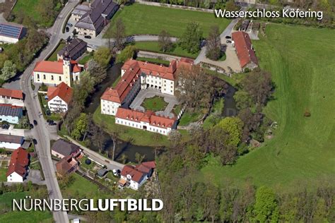 Kofering (köfering) , upper palatinate, bavaria. Wasserschloss Köfering, Luftaufnahme