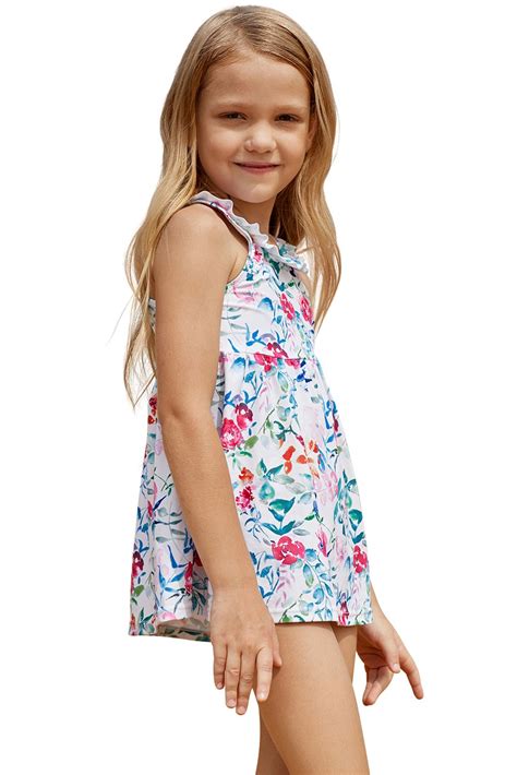 Find vectors of floral pattern. Floral Pattern Toddler Ruffle Neckline Girls Dress Swim ...