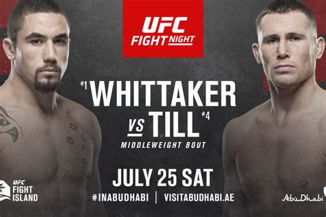 Check spelling or type a new query. Latest UFC on ESPN 14 fight card, 'Whittaker vs Till ' line up for July 25 on Fight Island ...