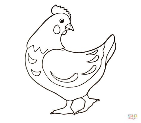 These adorable french hens are the perfect size to sit on a windowsill or, better yet, to fit lovingly into the small hands or pocket of a child. Hen coloring page | Free Printable Coloring Pages