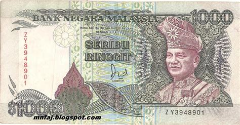 Formerly the malaysian dollar) is the currency of malaysia. Mnfaj's Coin and Banknotes: 56. RM1000 Jaafar Hussein