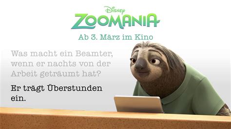 Faultier bilder lustiges faultier kinderserien süße fotos karikaturen süßeste haustiere lustige schau dir hier den zoomania trailer an erfahre alles über den neuen walt disney animation. ZOOMANIA Beamtenwitz Nr. 31 Überstunden - YouTube