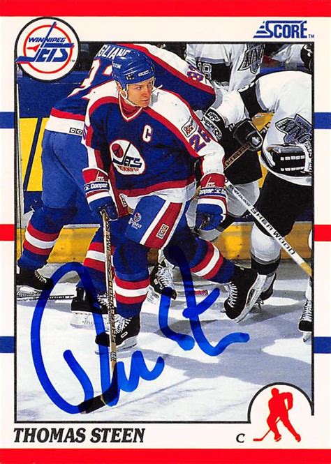 Thomas Steen autographed Hockey Card (Winnipeg Jets) 1990 ...