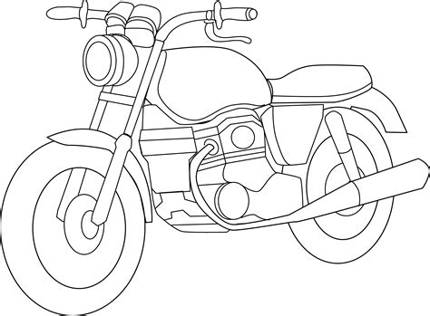Isolated motorbike template for moped, motorbike branding and. Motorcycle Coloring Page - Free Clip Art