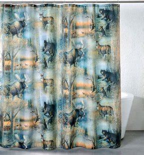 Our rustic bath accessory collection offers a huge selection of items to complete your dream bathroom. Moose Bear Shower Curtain - Foter