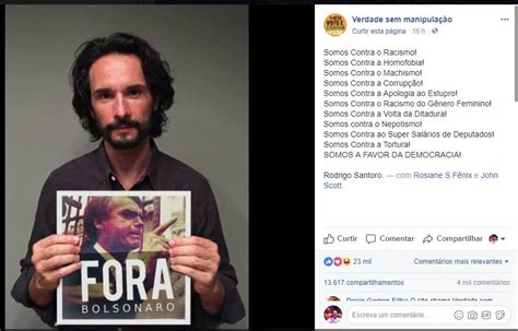 Entre e conheça as nossas incriveis ofertas. Rodrigo Santoro posta foto com um "Fora Bolsonaro"?