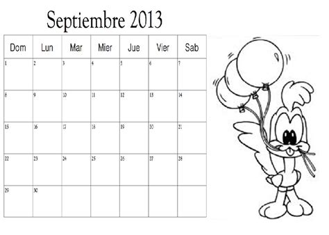 Aquí tienes un calendario de 2016 para imprimir y colorear. Dibujo del mes de Septiembre 2013 para colorear - Dibujo Views