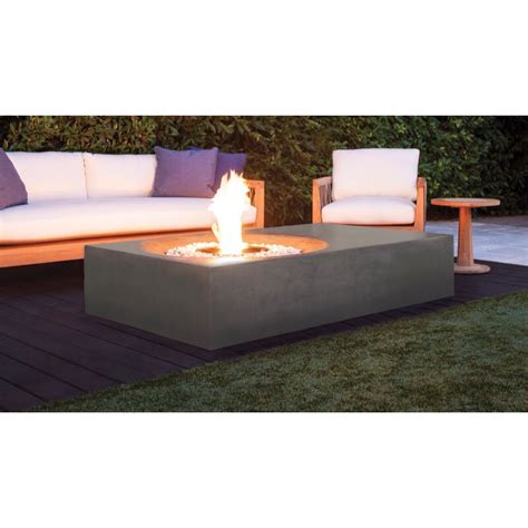 I find this contemporary outdoor fire pit to be perfect and a beautiful addition for my small patio table. BJFS Equinox Concrete Bio-ethanol Fuel Fire Pit Table ...