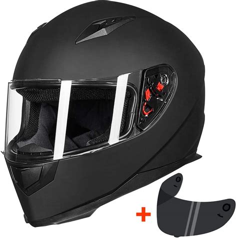 This helmet is built with two visors: ILM Full Face Motorcycle Street Bike Helmet with Removable ...