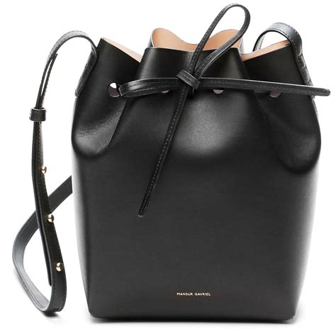 Mini Bucket Bag Black | Black leather crossbody bag, Mansur gavriel mini bucket bag, Mini bucket ...
