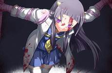 yandere anime hair bandages blood bandage bloody face eyes school uniform safebooru respond edit dark