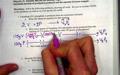 b that has the lowest coefficient in the balanced 13. limiting reagents worksheet part 1 - YouTube