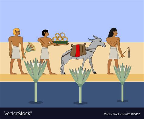 A vivid account about a series of adventures in the desert along the ancient caravan routes in mauritania, north africa. Ancient Egypt Caravan Travels Through The Desert Vector Image