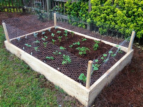 Cedar raised garden bed with deer fencing kit, natural wood. Not So Newlywed McGees: DIY Raised Garden Bed