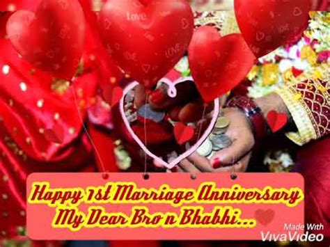 Bhaiya bhabhi, wish you a happy wedding anniversary. Happy 1st Marriage Anniversary bhai n vhauja... 💚💛💜💓💕💞 - YouTube