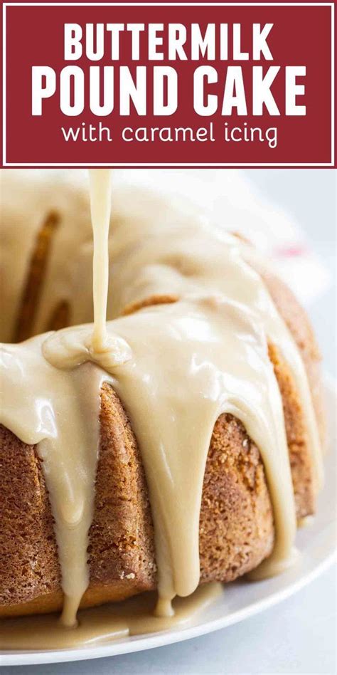 Best, classic, old fashioned, traditional, quick and easy buttermilk pound cake recipe, homemade with simple ingredients. Buttermilk Pound Cake with Caramel Icing - Taste and Tell ...