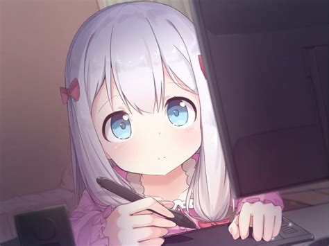 Cute anime gif wallpaper hd. Wallpaper Eromanga-sensei, Izumi Sagiri, Loli, Computer ...