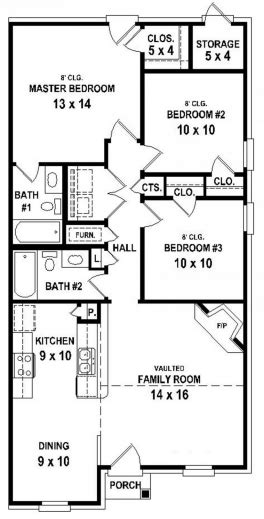 Find 2, 3 & 4 bathroom designs, luxury home blueprints with basement & more! Gorgeous 2 Bath 3 Bedroom House Plans Planskill Small 3 ...