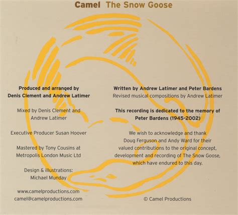 Tolkien's the lord of the rings and appearing on the band's previous 1974 album, mirage). Camelogue: Camel have re-recorded The Snow Goose