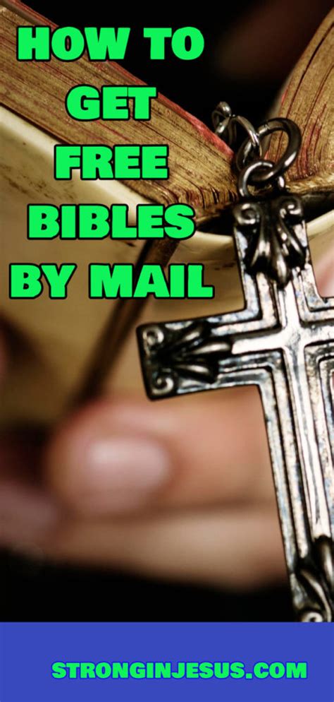 Free courses, studies, workbooks, commentaries. Free Bibles By Mail - 5 Ways To Get One... - STRONGINJESUS.COM